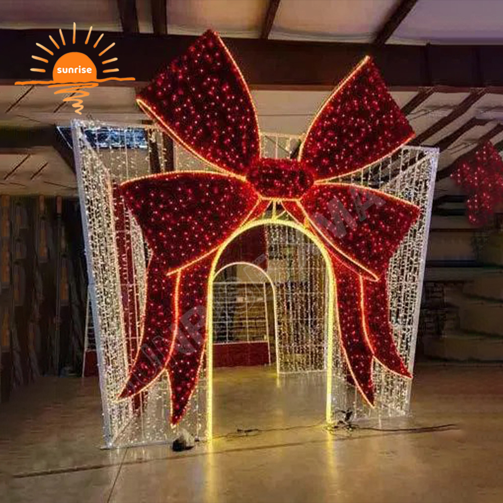 Christmas Decoration Supplies Outdoor Waterproof Large Christmas Gift Box Decorations for Mall Giant Bauble/ornament Motif Light