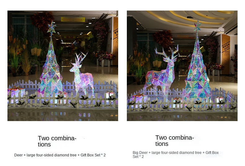 2022 NEW Large Outdoor Christmas Reindeer Hologram Decoration for New Year Decoration