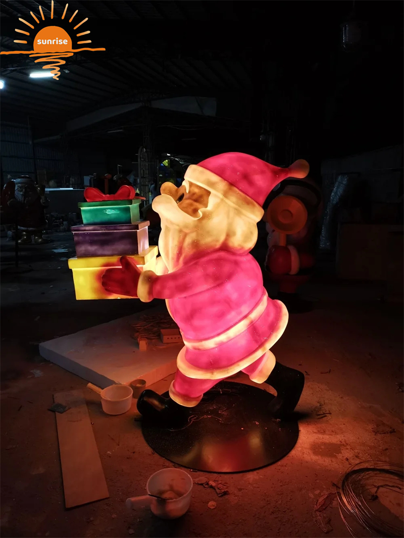 Fiberglass Santa Claus Christmas Sculpture Large Figurine Statue Ornaments Garden Landscaping Decorations