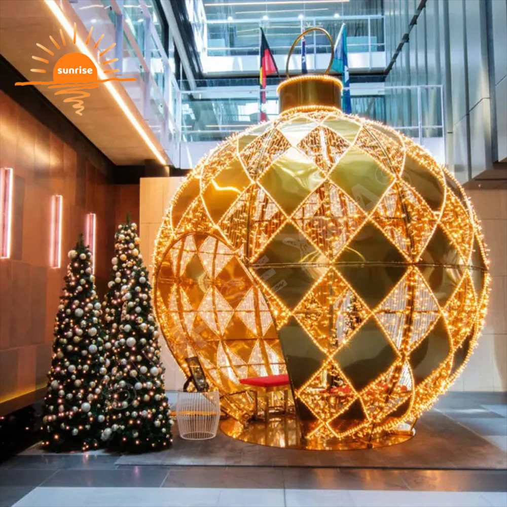 High-quality Waterproof Theme Park Large Halloween Pumpkin Head Ball Light 3d Giant Outdoor Bauble/ornament Decorative LED Light