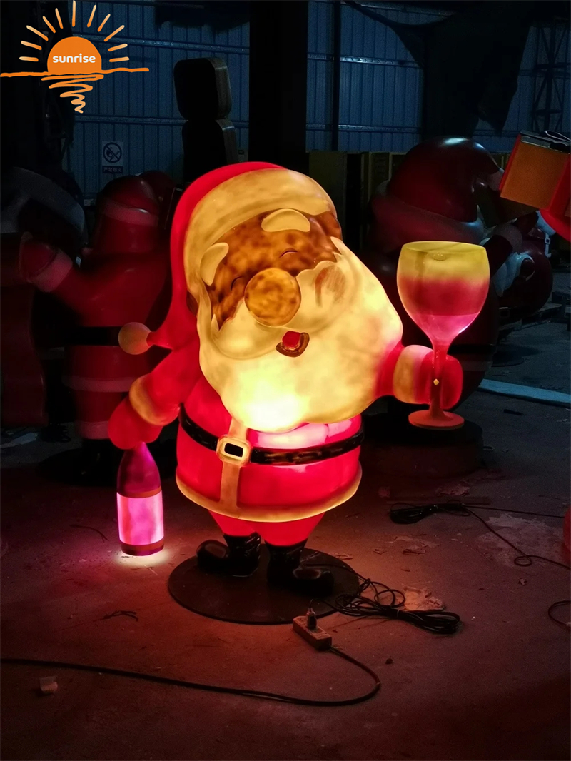 Fiberglass Santa Claus Christmas Sculpture Large Figurine Statue Ornaments Garden Landscaping Decorations