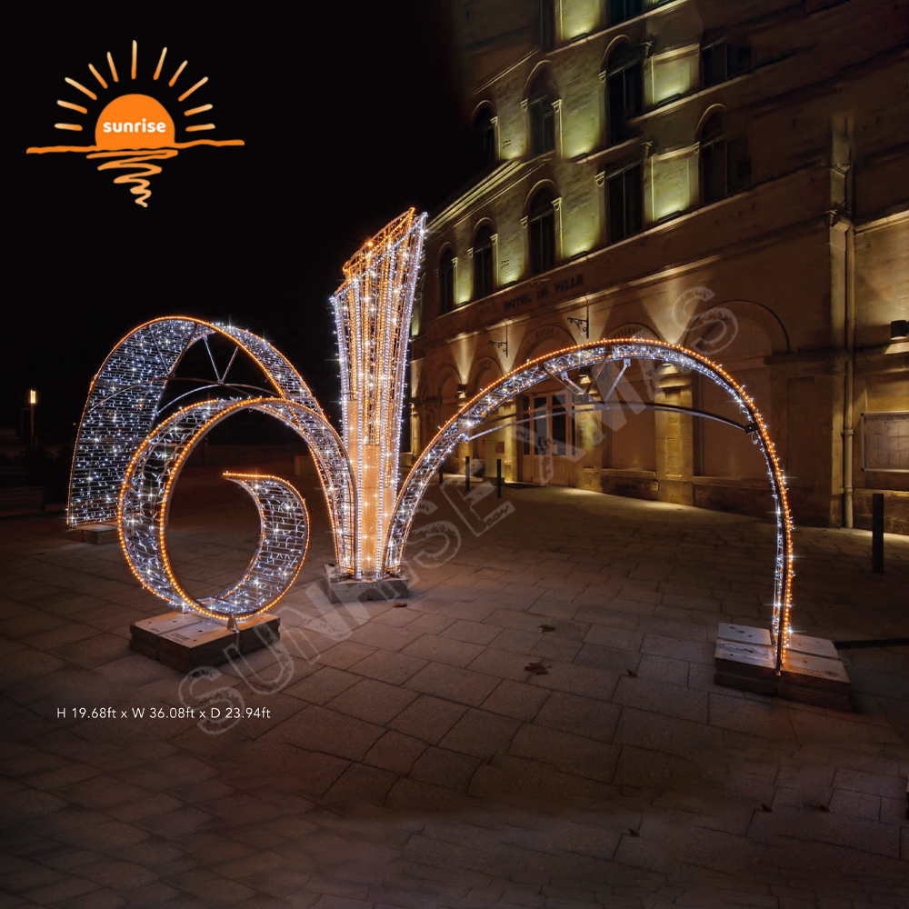 Customizable Christmas Motif Lights Commercial Huge Outdoor LED  Lighted Christmas Snowflake Large Outdoor Christmas Decorations