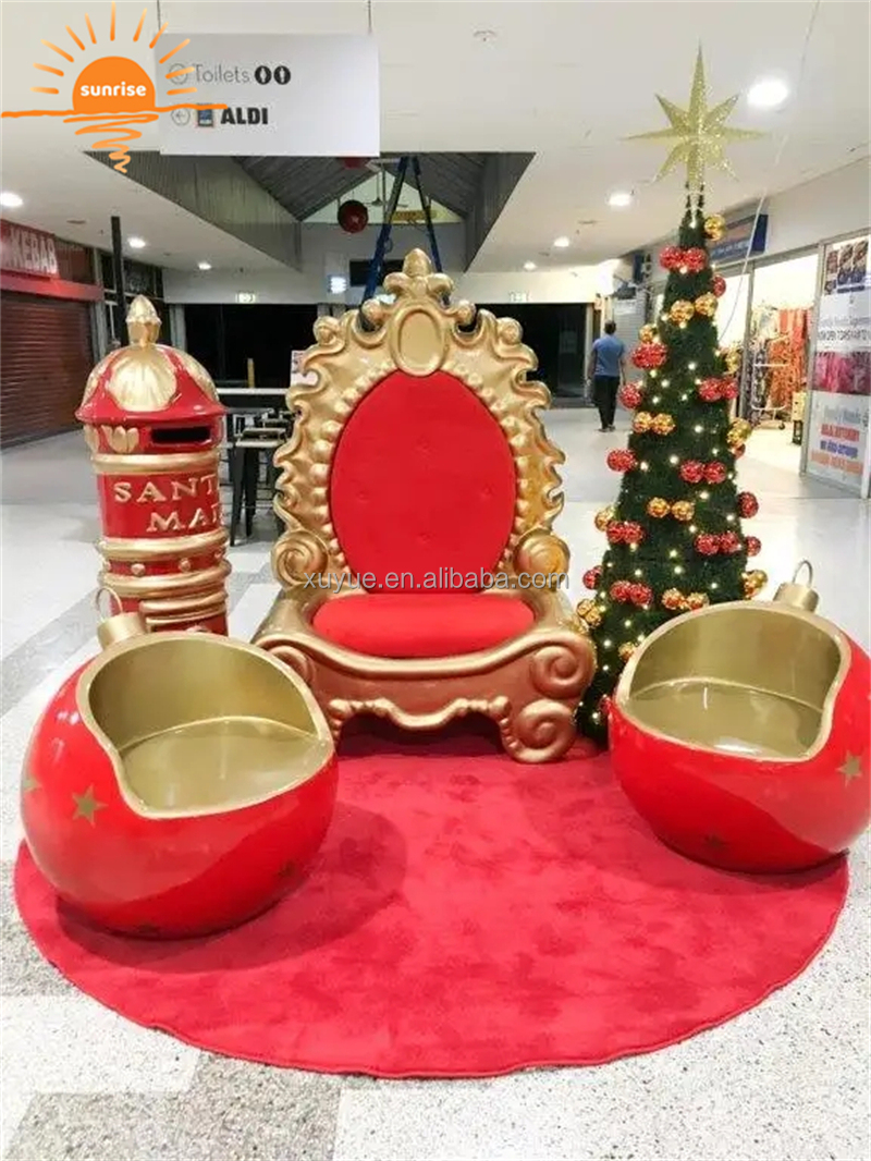 Commercial Christmas Decorations Diameter 80cm Fiberglass Ball Chair Christmas Decoration