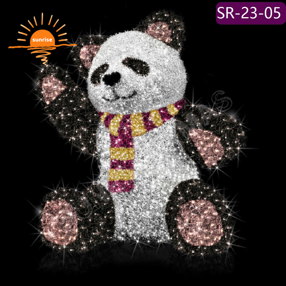 Supermarket Holiday Animals motif Supplies Led Lighting Outdoor Luxury Christmas Decoration 3d Giant Teddy Bear Theme Light