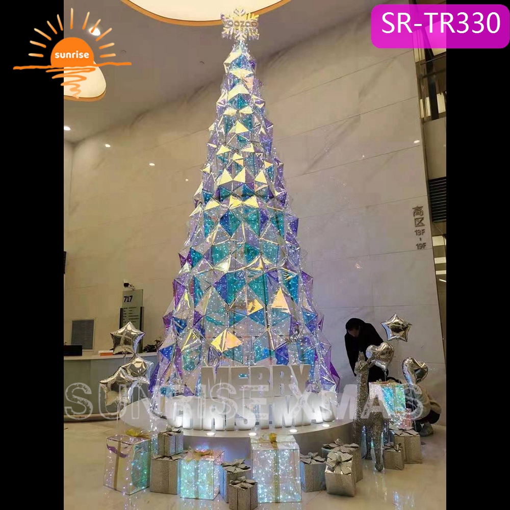 Frame Artificial Giant Christmas Tree Ornament Decoration 6meter Metal Sunrise Steel Frame and LED Light Large Xmas Tree CN;ZHE