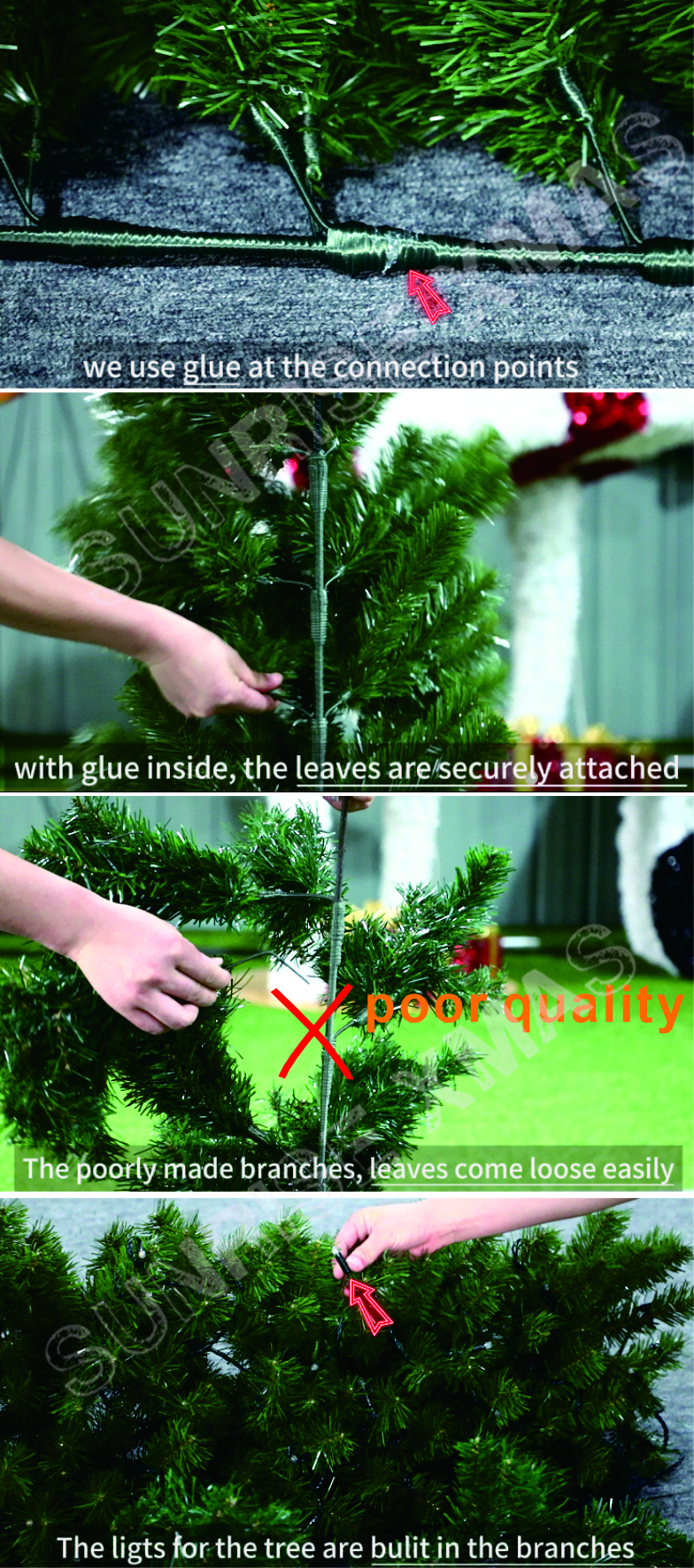 DMX RGBW Commercial Outdoor LED Lighted Giant Large Artificial simulated tree Christmas Fire-resistant material for safety Tree