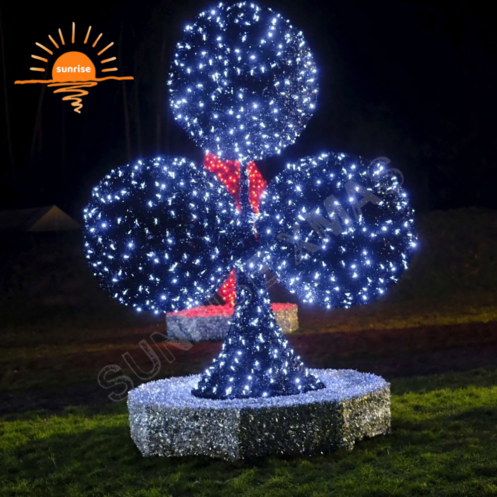 Holiday Light Displays Christmas Walk Through Arch Poker Dice Theme Light Show LED Heart Soldier Motif Decoration for Festive