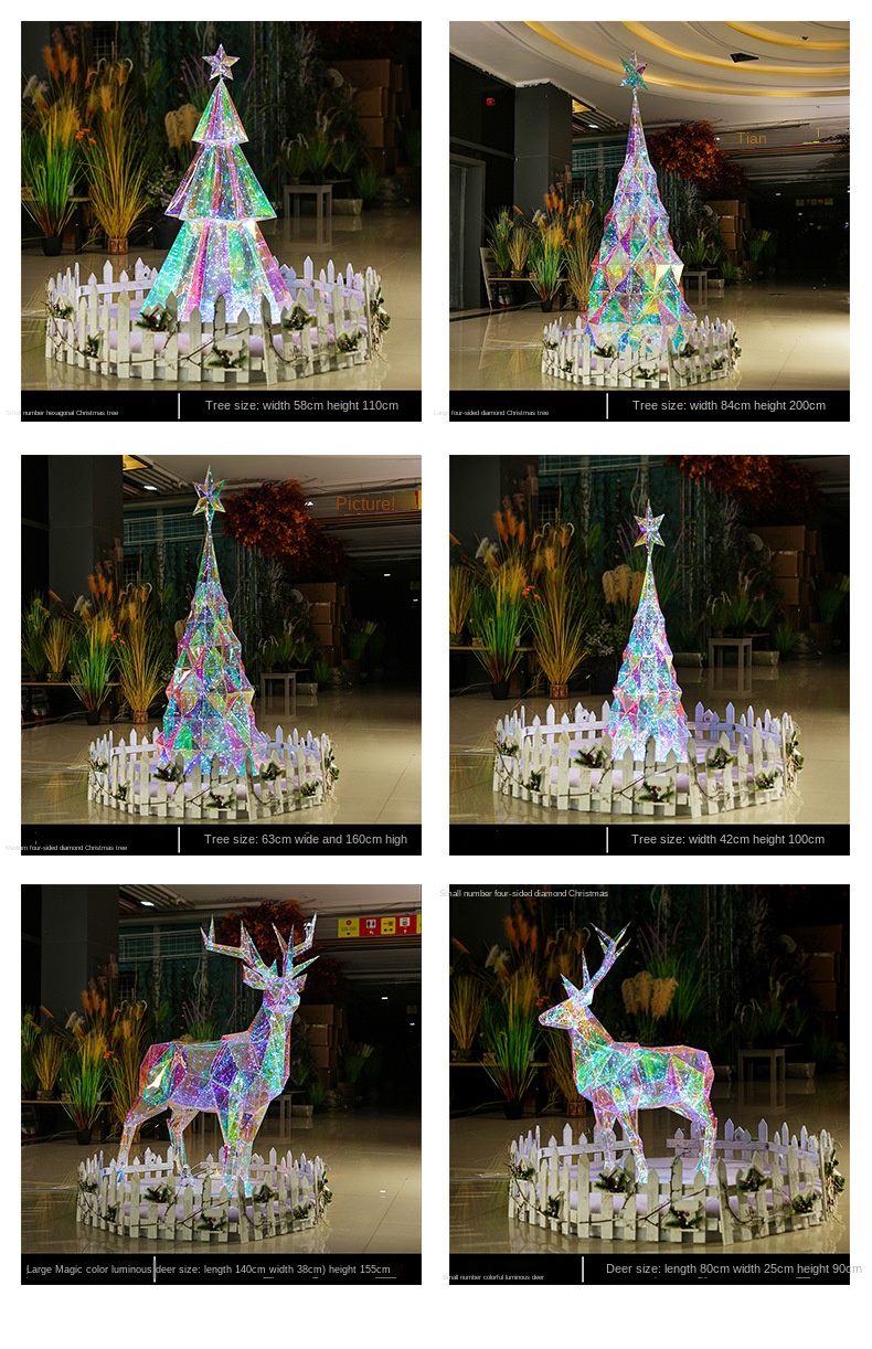 2022 NEW Large Outdoor Christmas Reindeer Hologram Decoration for New Year Decoration