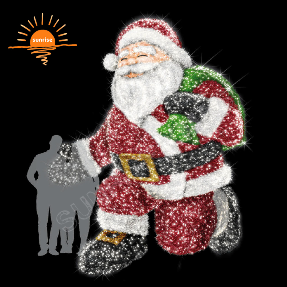 Xmas Giant Outdoor 3d Santa Claus North Pole Sigh Christmas Tree with Santa Claus LED Lights to Holiday Outdoor Party Decoration