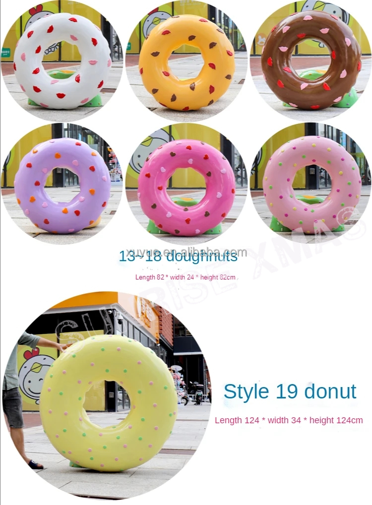 2022 Hot Mall Decoration Outdoor Giant Ice Cream Cones Sculpture Resin  Fiber Glass Sculpture for Ice Cream Donut Decorations