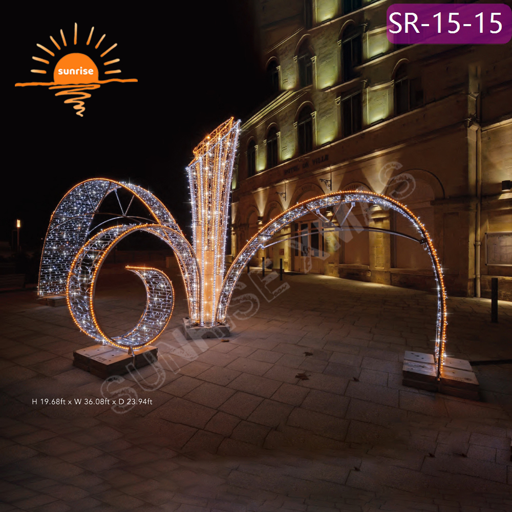 Gift Box Decoration for Shopping Mall Commerical Outdoor Christmas Large tunnel Decorative Walk Through arch LED Lighted