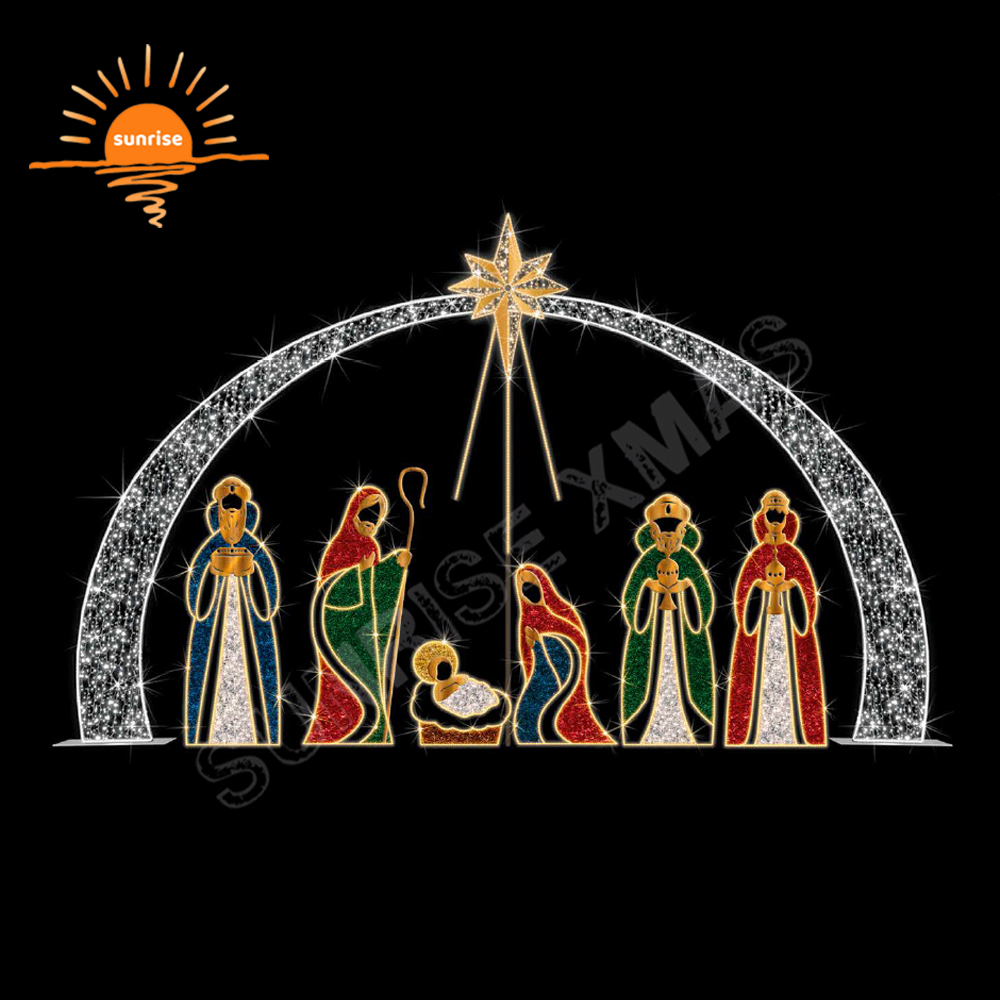 LED Christmas Nativity Christmas Motif Rope Light Xmas Lights Outdoor Waterproof IP65 Outdoor Christmas Street Decoration