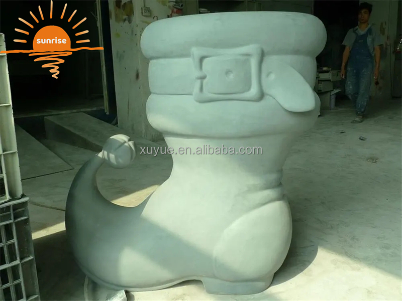 Christmas Fibreglass Large Santa Boot/fibreglass Boot for Shopping Mall Decoration