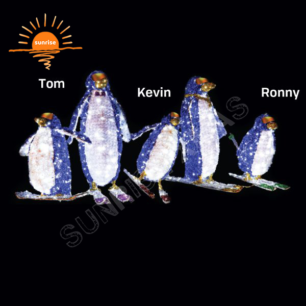 LED 3D Christmas Large Polar Bear Motif Light Holiday Outdoor String Animal Penguin and Elephant Decoration for Park