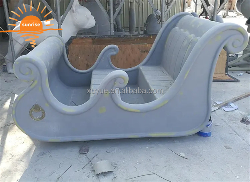 Fiberglass Christmas Decoration Large Christmas Santa Sleigh Jumbo Sled for Shopping Mall