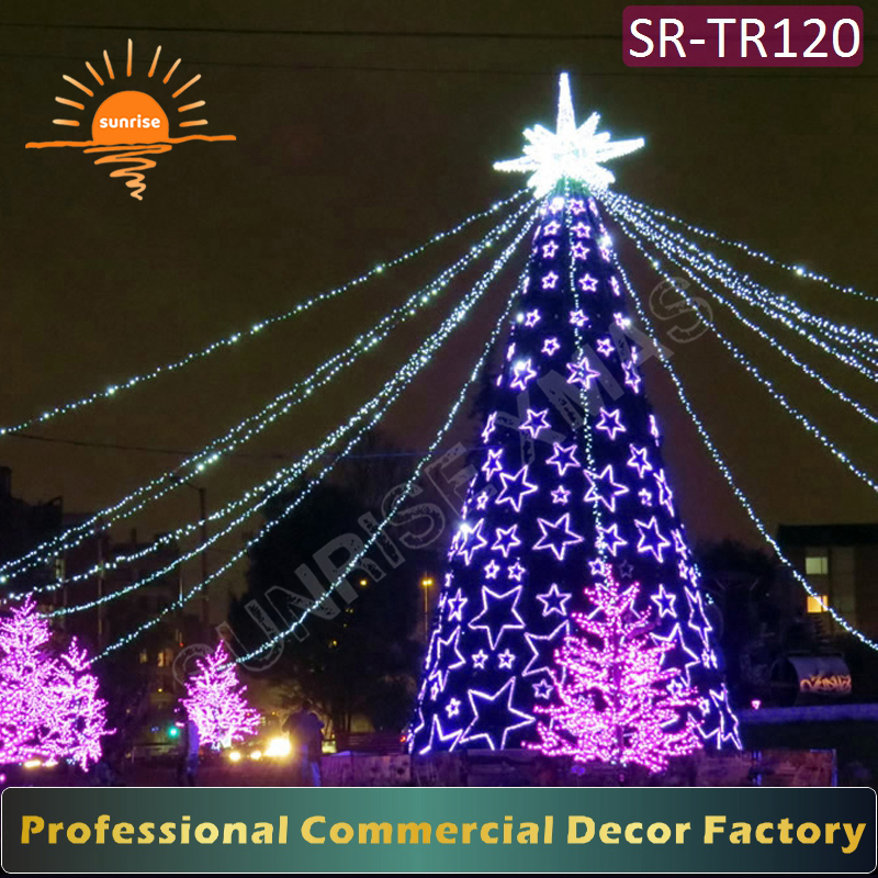 Christmas Tree New Style with led Lighting and ball Decoration artificial Commercial christmas tree Both Indoor and Outdoor Use