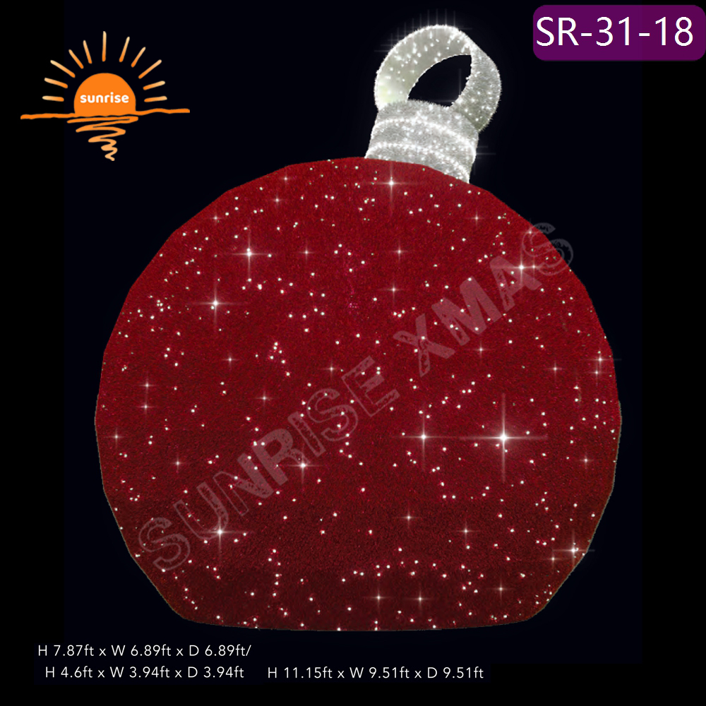 Large IP65 Christmas Ball motif 3d Giant Outdoor Decorative Festive Displays Waterproof IP65 bauble/ornament Theme light Park