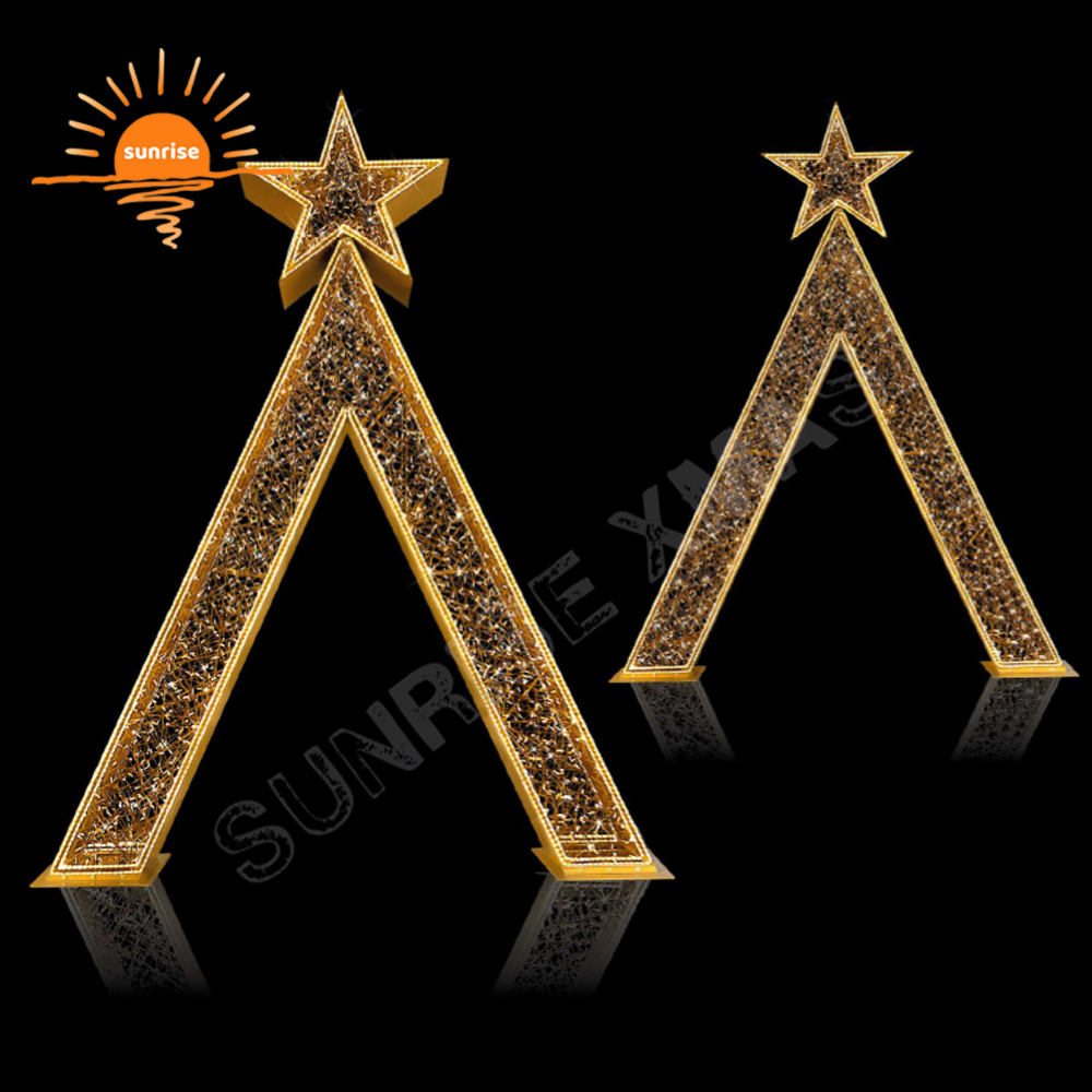 Snowflake arch light square Santa Claus decoration Customized tree luminous Christmas walk through tunnel LED motif light show
