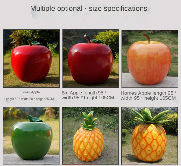 Resin Artificial Vegetables Fruit Pumpkin Watermelon Strawberry Pineapple Sculpture Outdoor Mall Fiberglass Decoration
