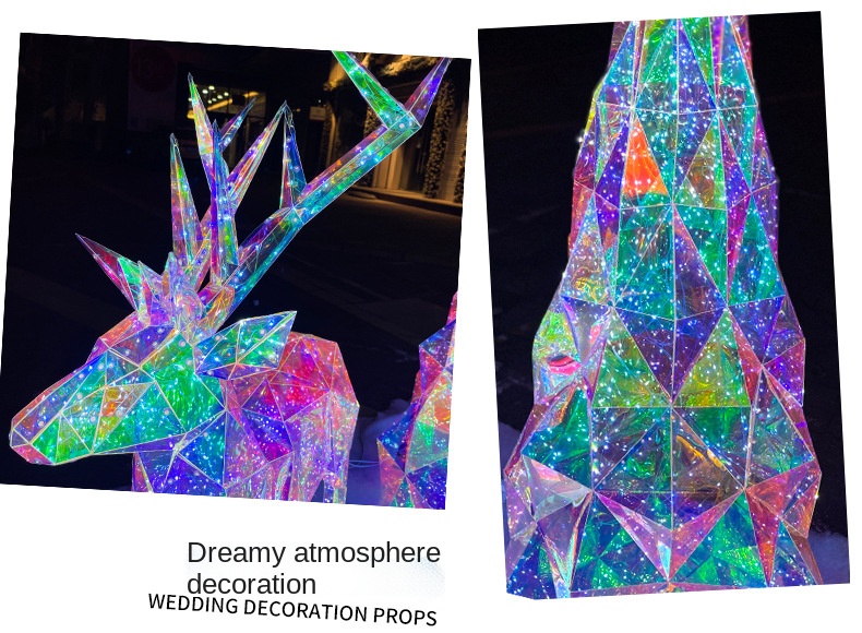 2022 NEW Large Outdoor Christmas Reindeer Hologram Decoration for New Year Decoration