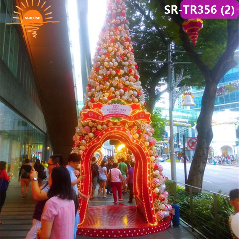 New Design 8 10 12 15 Meters Outdoor Giant Christmas Tree with Warm White LED Lights Included for City Park square Decoration