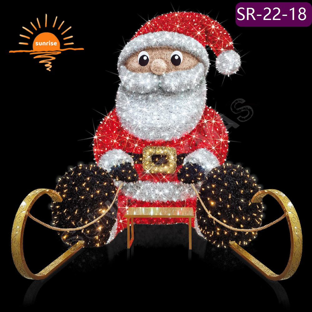 LED Santa Sleigh RGB pixel lights for Commercial Outdoor waterproof Christmas Santa Claus motif decoration