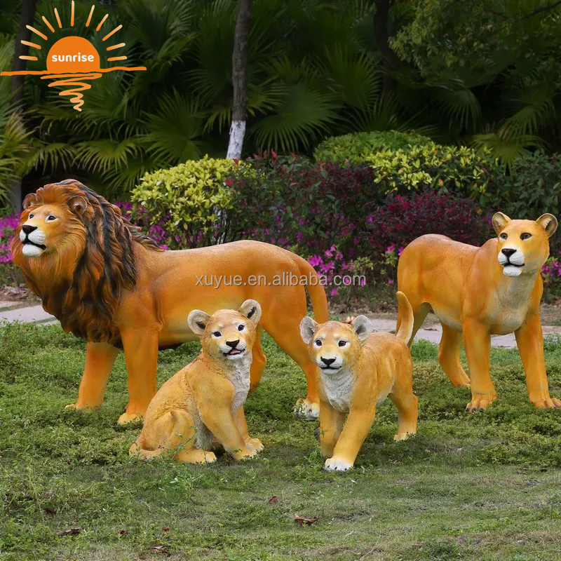 Fiberglass Resin Life Size Animal Rhino Sculpture Garden Ornaments Outdoor Mall Fiberglass Decoration