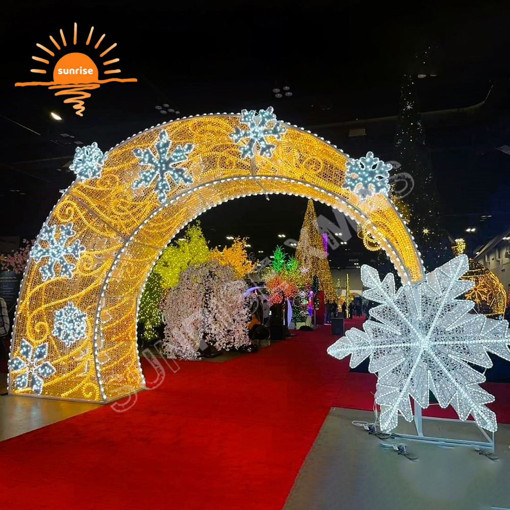 High-quality Waterproof IP65 bauble/ornament Theme Park Large Christmas Light 3d Decorative Arch Pattern LED Light show in stock