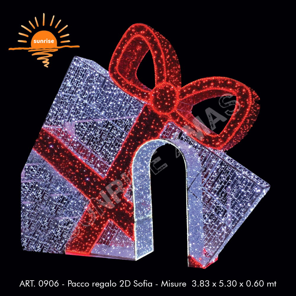Christmas village led bauble/ornament motif Xmas outdoor gift arch decoration photo op walk through tunnel theme light show