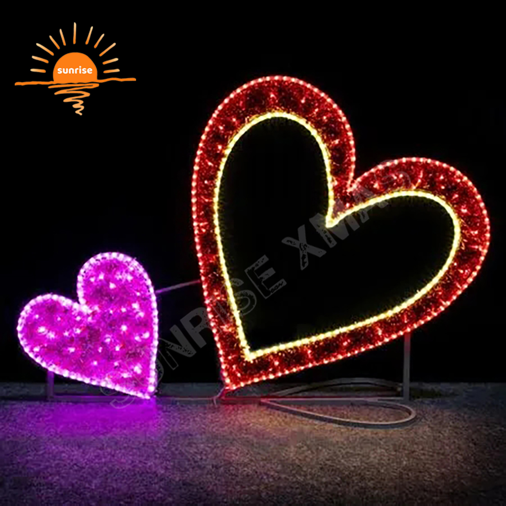 2d Large Photo Props Theme Arch and Chair Decoration Wholesale Photo 3D LED love Frame Custom Outdoor Christmas Light Sculpture